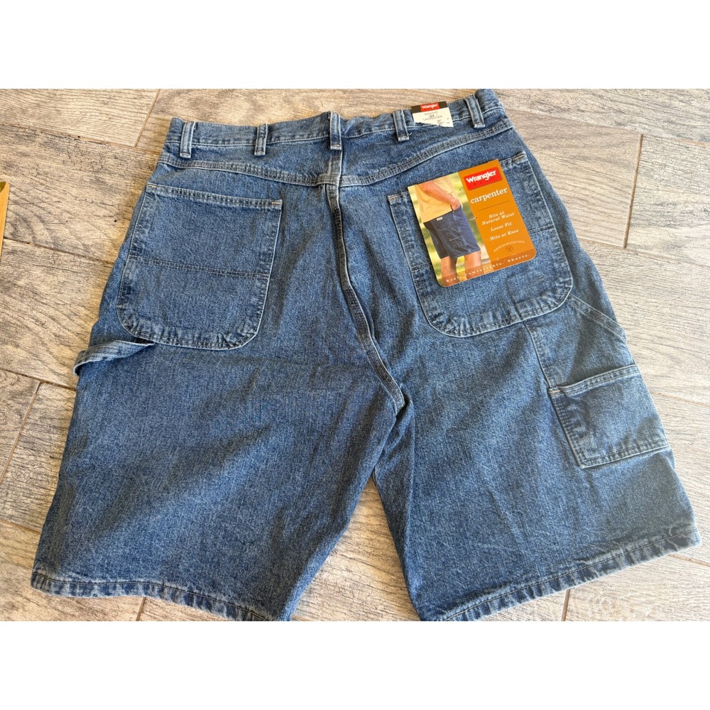 Wrangler Hero Carpenter Shorts 34 Denim Loose Fit Workwear Mens NWT 64K00vd